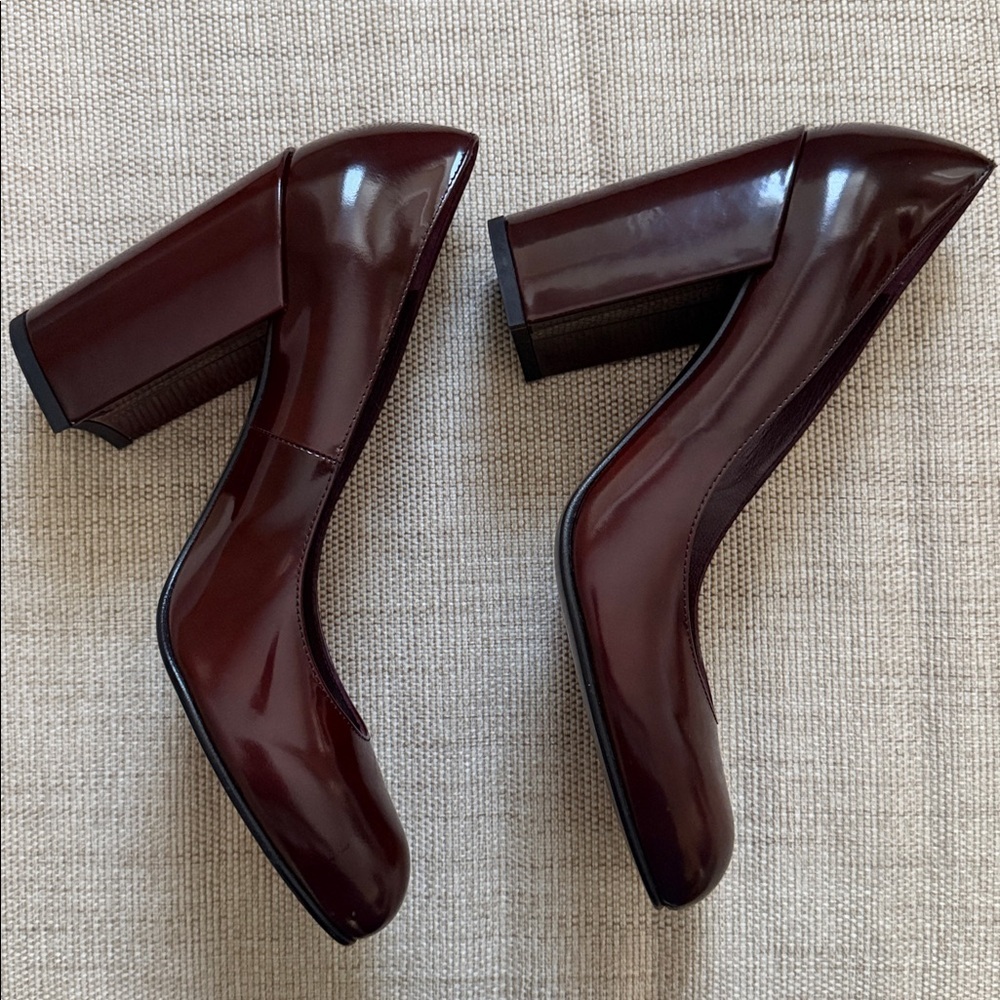 Stuart Weitzman Moda Pump Cordovan Burgundy Mirror Leather Shoes NWOB - Picture 7 of 14